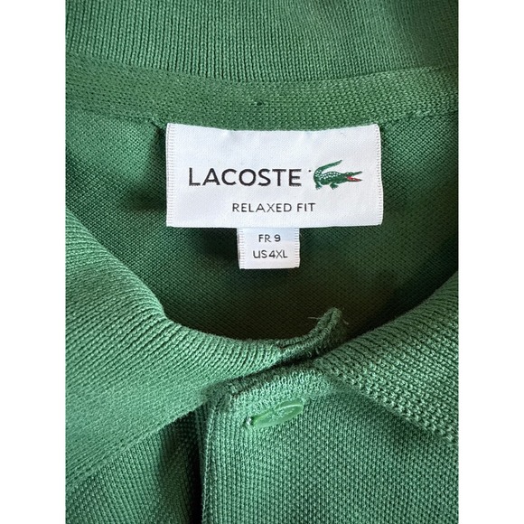 Lacoste Relaxed Fit Polo Shirt Color Block Accents Green White Men Size 4XL‎ - Picture 2 of 10